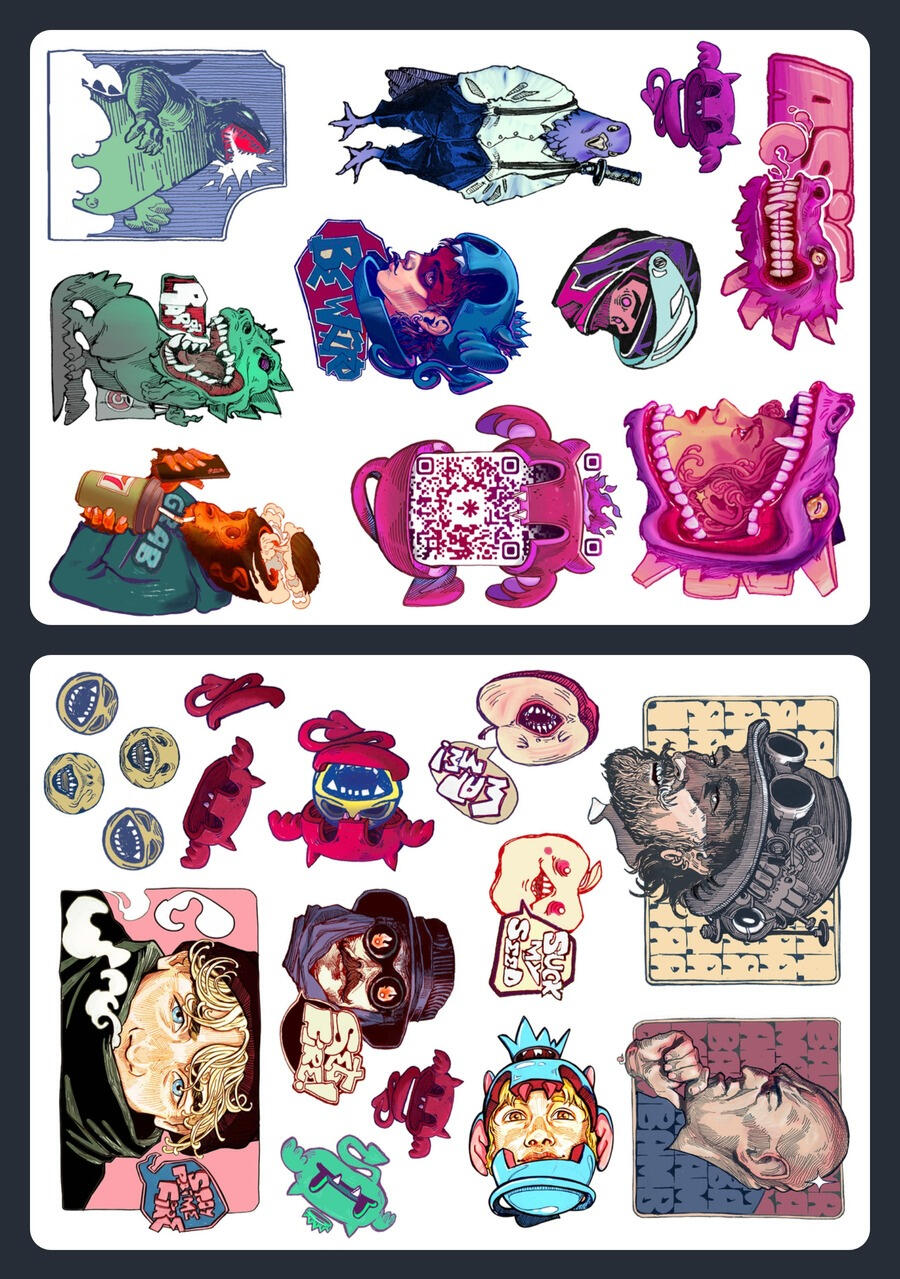 Asian 15$ 2 stickerset а5