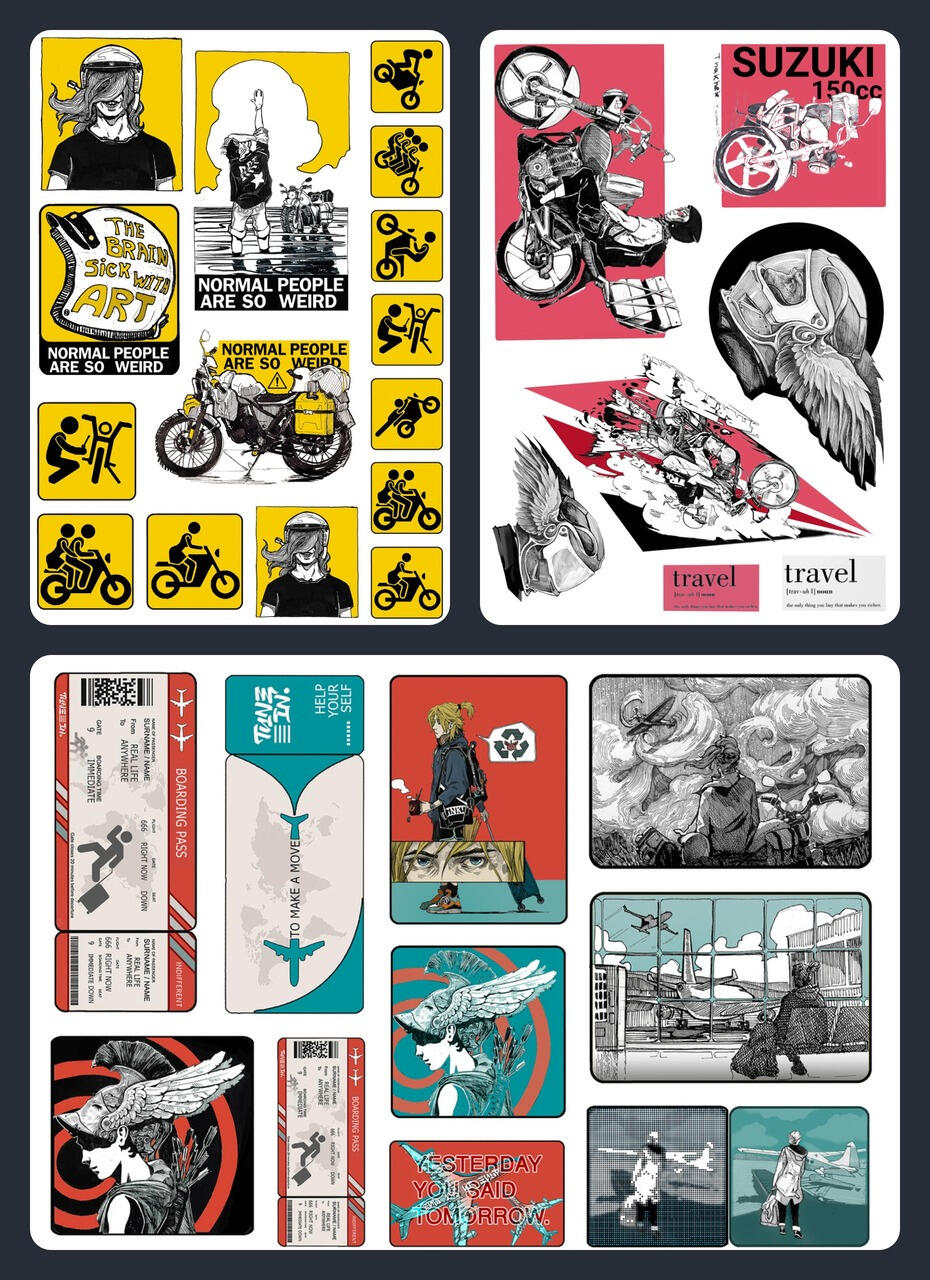 On the Road 20$ 3 stickerset а5